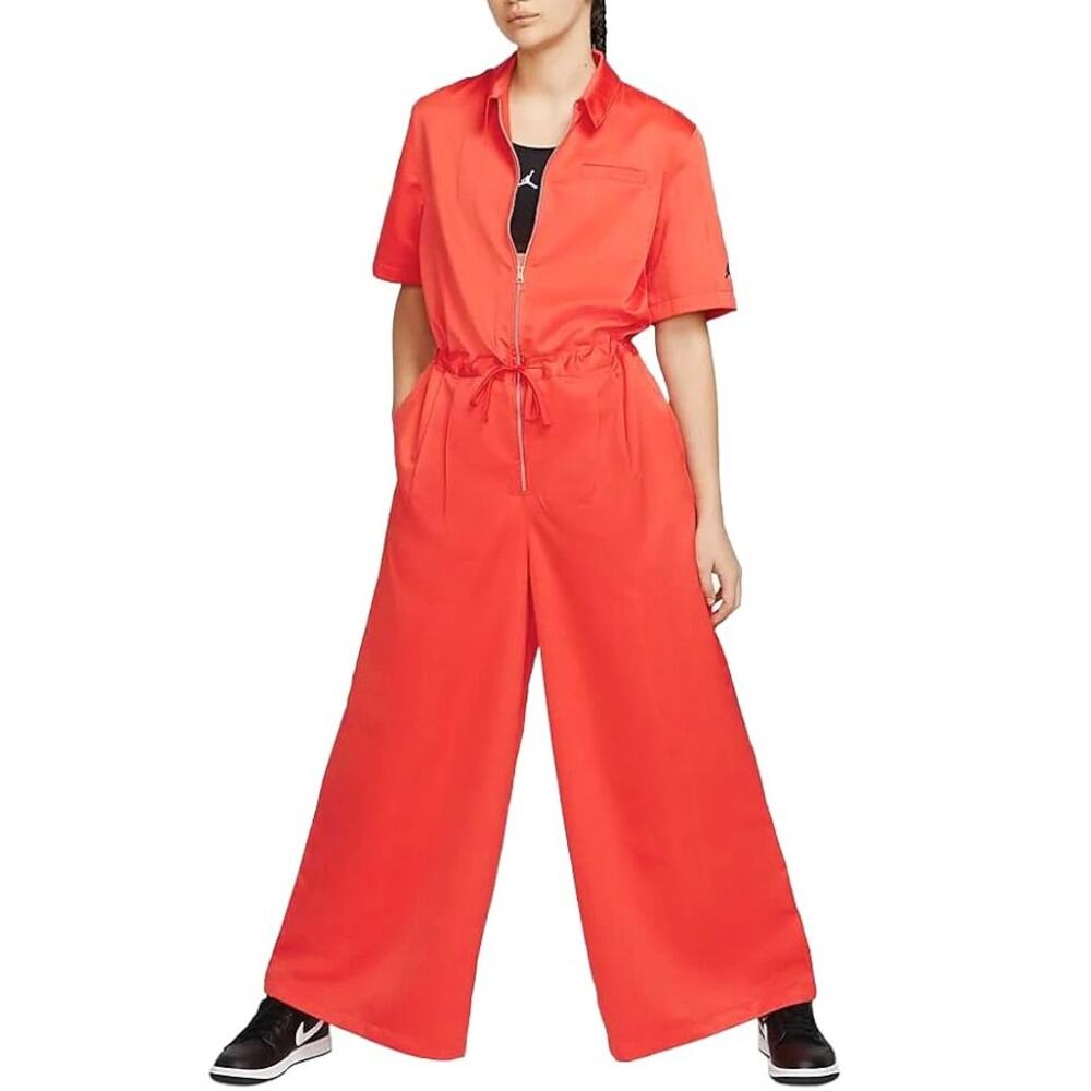 Air Jordan Heritage Flight Bright Red Zip Front Jumpsuit Size XS